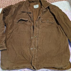 Corduroy snap closure coat.